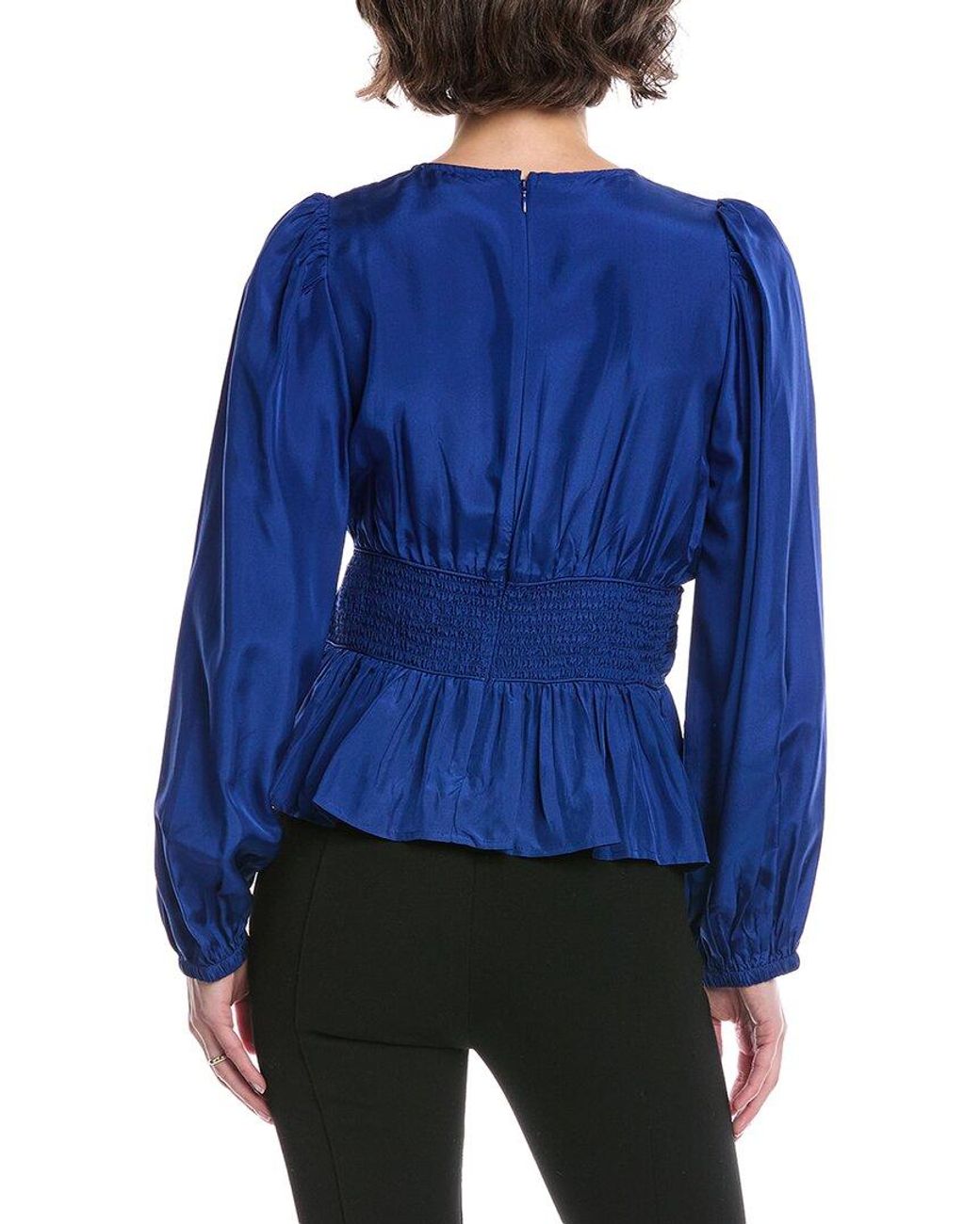 Sea Blue Fabiola Silk Top