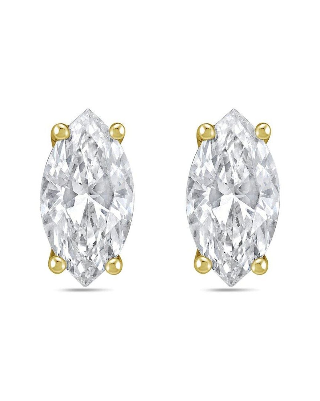 Diana M Metallic Diana M. 14K 3.00 Ct. Tw. Lab-Grown Diamond Stud Earrings