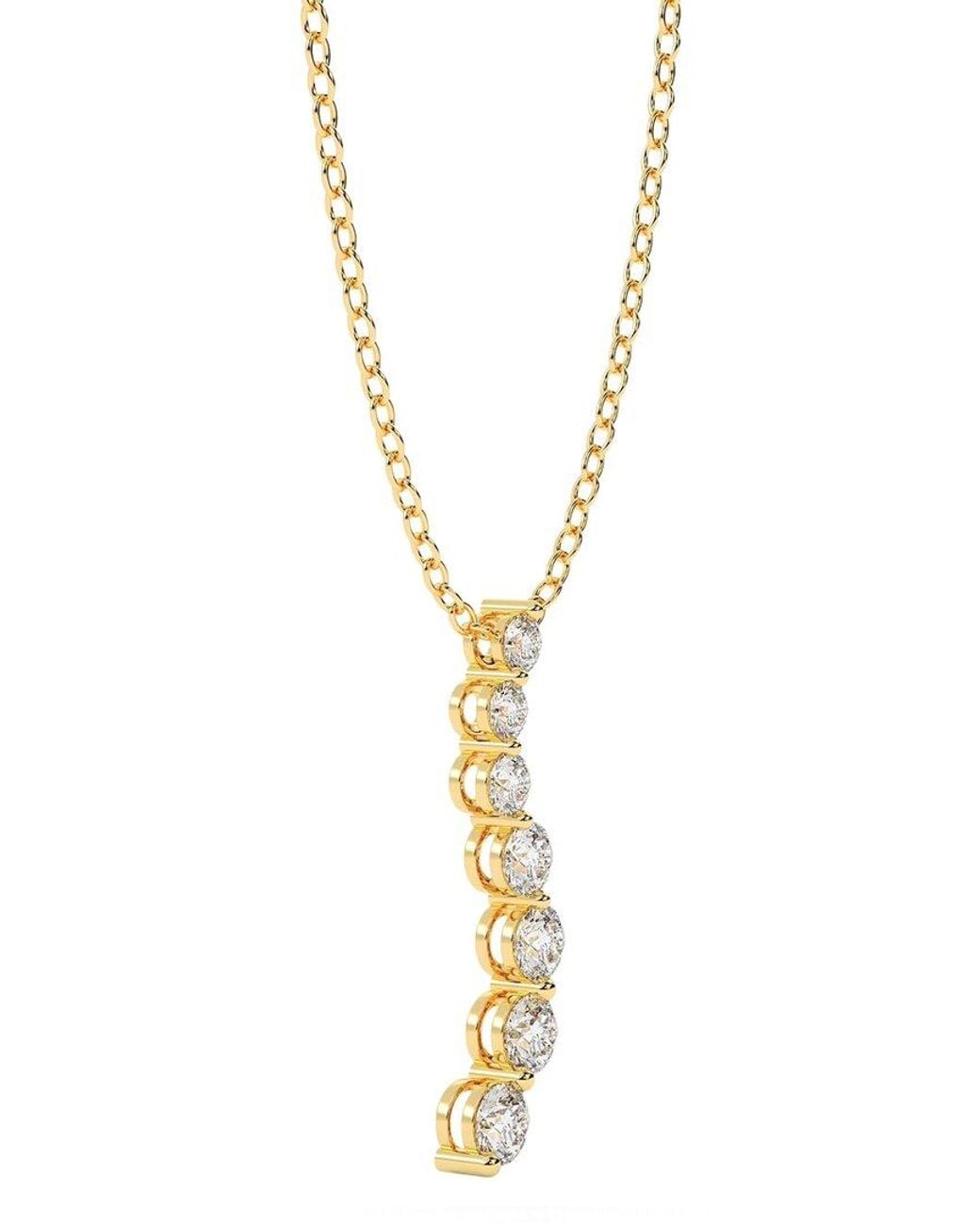 Diamond Select Cuts Metallic 14K 0.25 Ct. Tw. Diamond Pendant Necklace