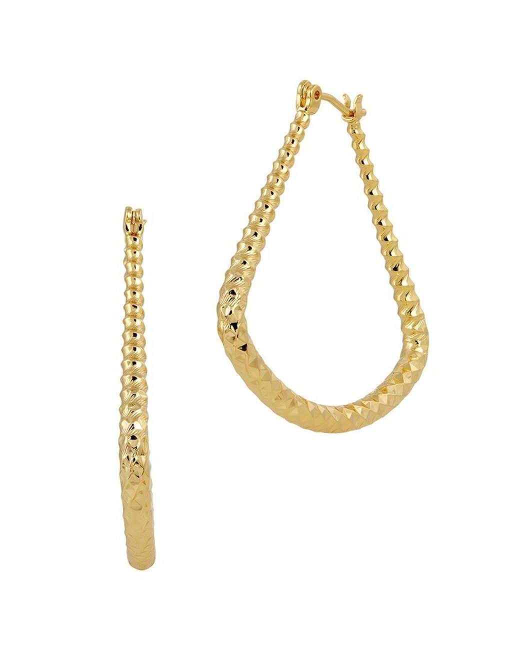 Savvy Cie White 18k Plated Hoop Earrings