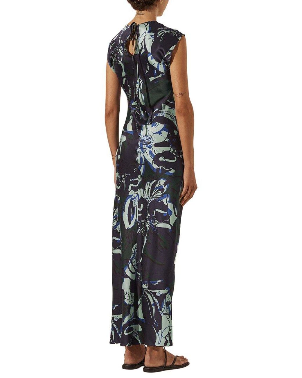 Shona Joy Multicolor Franco Silk Side Split Maxi Dress