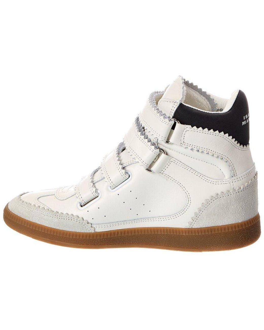 Isabel Marant White Bilsy Leather & Suede Sneaker