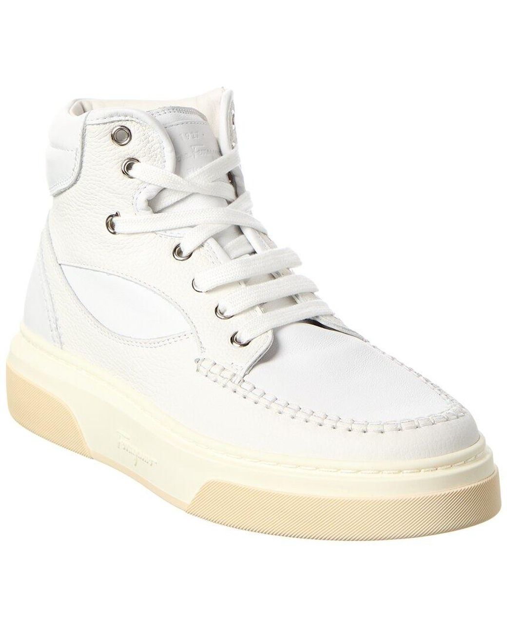 Ferragamo White Leather Sneaker