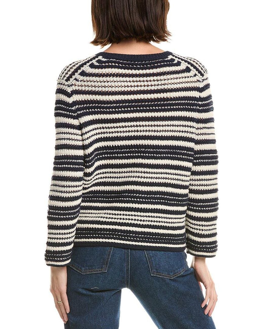 Vince Black Texture Striped Cardigan