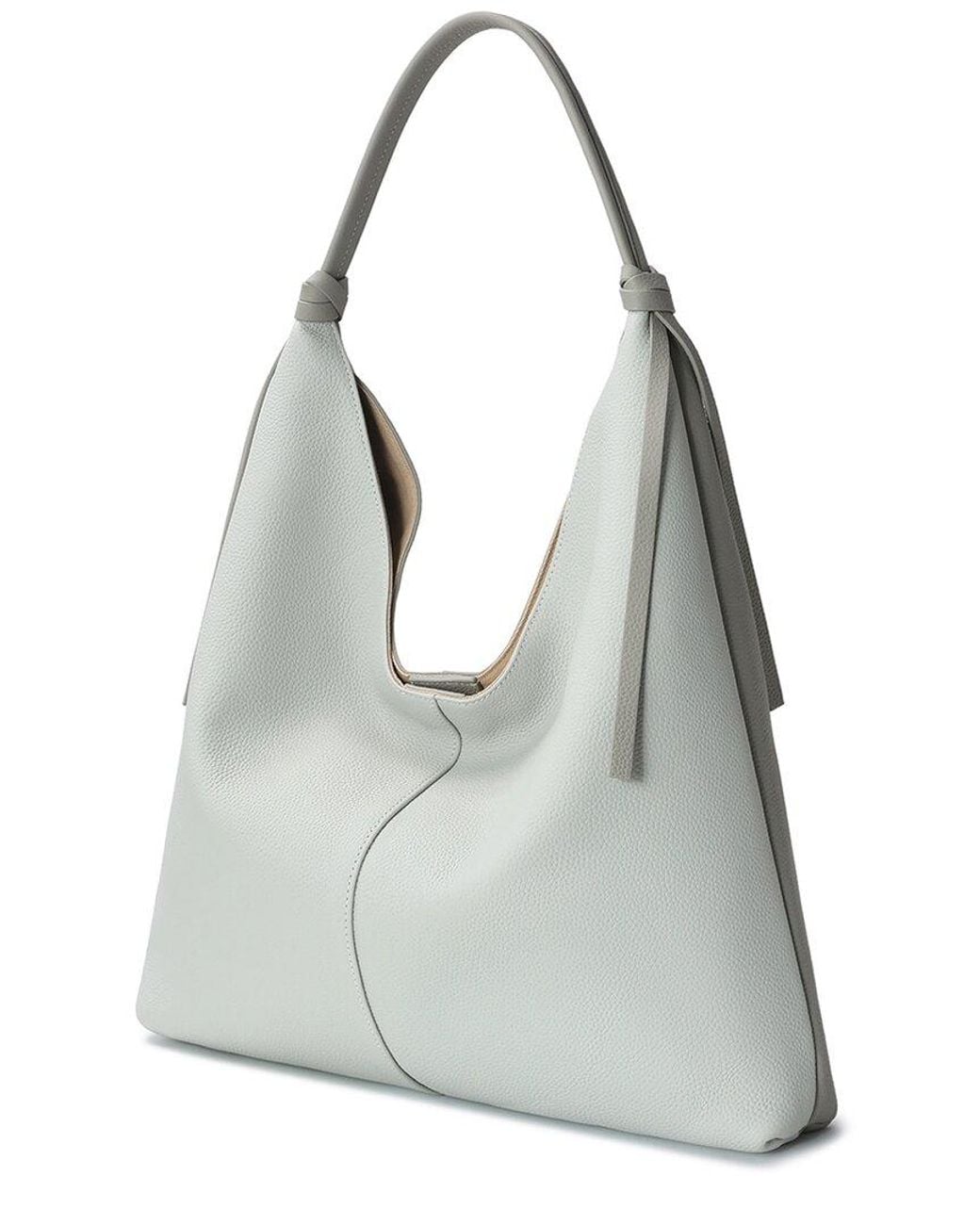 Tiffany & Fred Paris Gray Full-Grain Leather Tote
