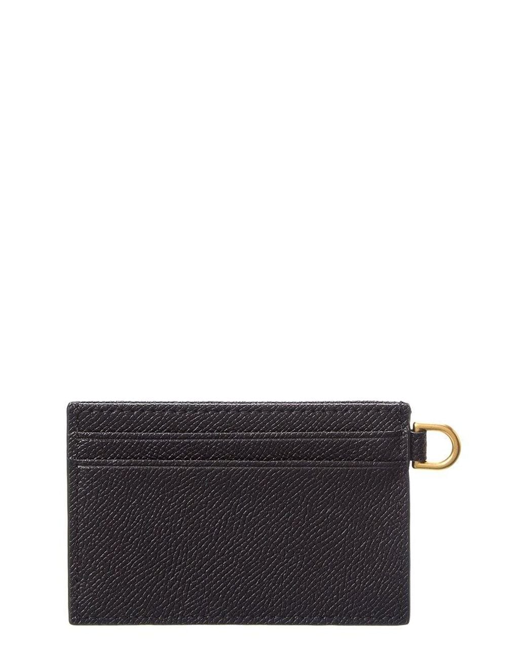 Palm Angels Black Leather Card Case for men