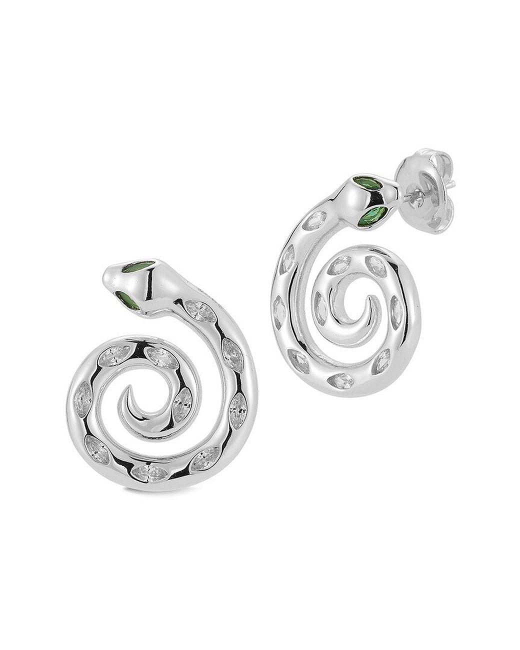 Sphera Milano White Plated Cz Earrings