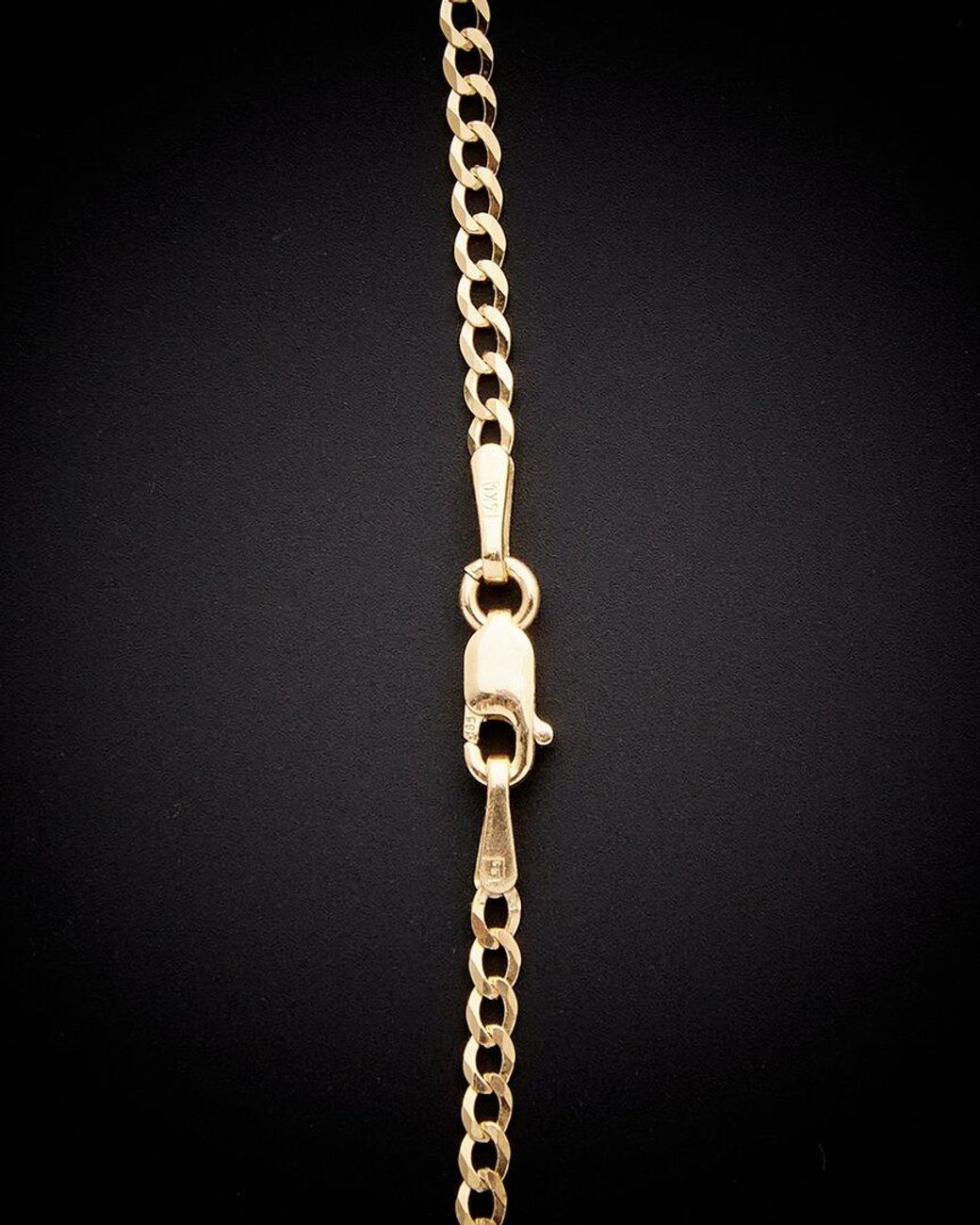 Italian Gold Black 14k Curb Chain Miami Link Necklace