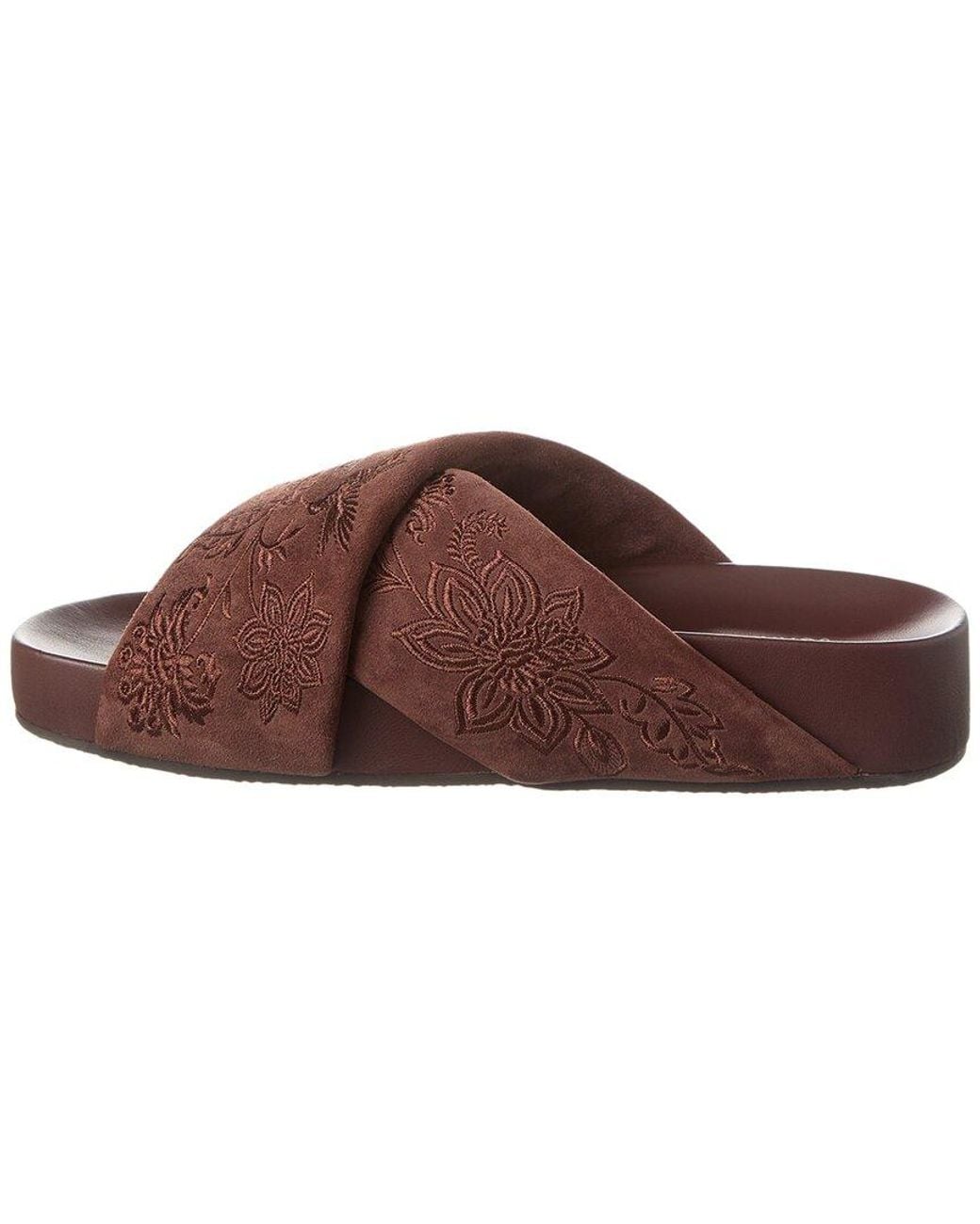 Johnny Was Brown Cath X Band Suede Sandal