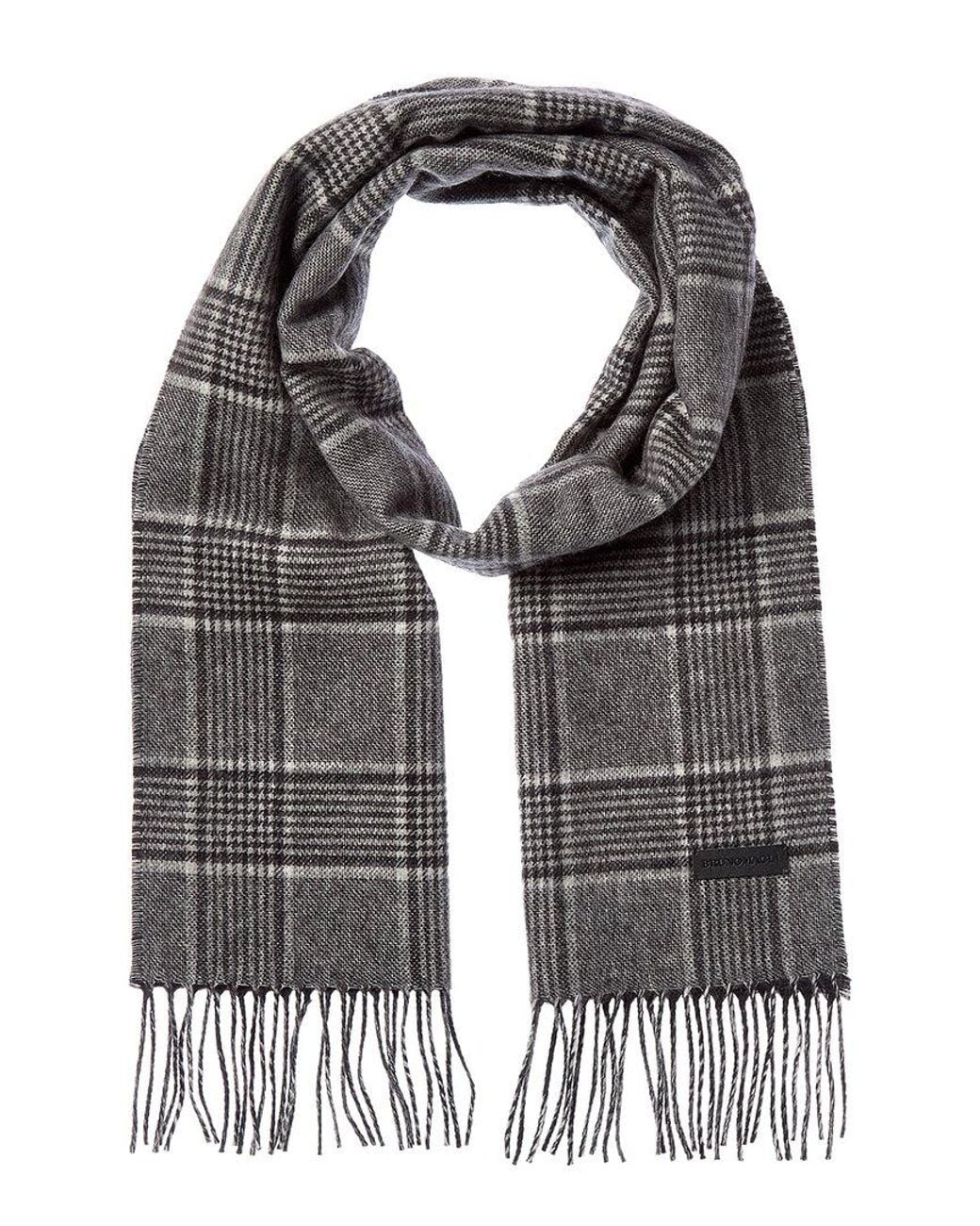 Bruno Magli Gray Silk & Cashmere-Blend Scarf for men