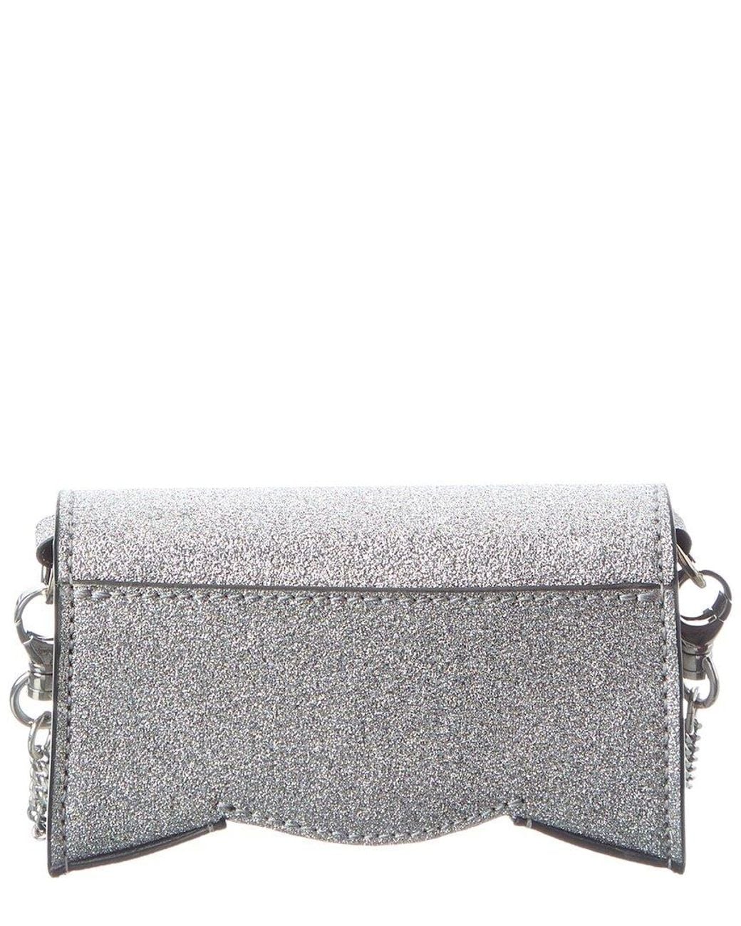 Christian Louboutin Gray Glitter Leather Micro Shoulder Bag