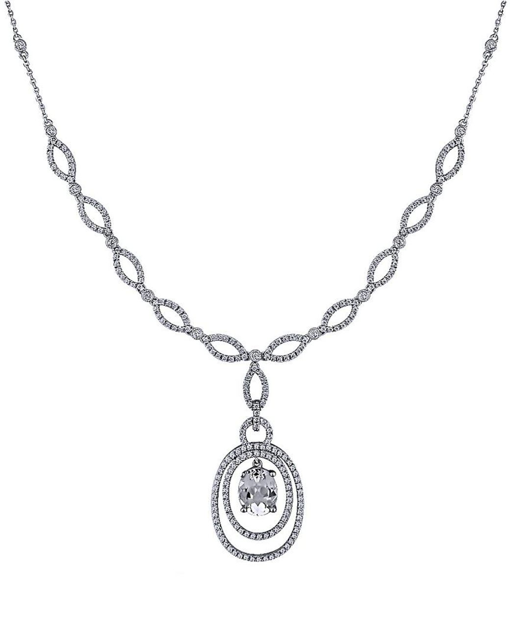 Diamond Select Cuts Metallic 14K 4.61 Ct. Tw. Diamond & Topaz Necklace