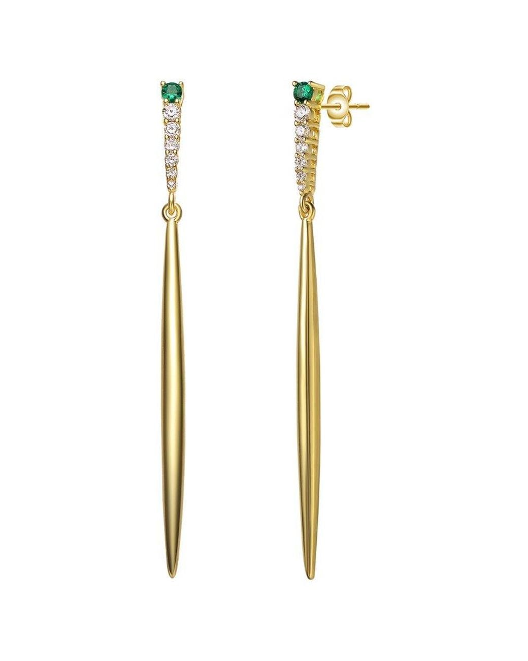 Genevive Jewelry White 14k Over Silver Cz Earrings