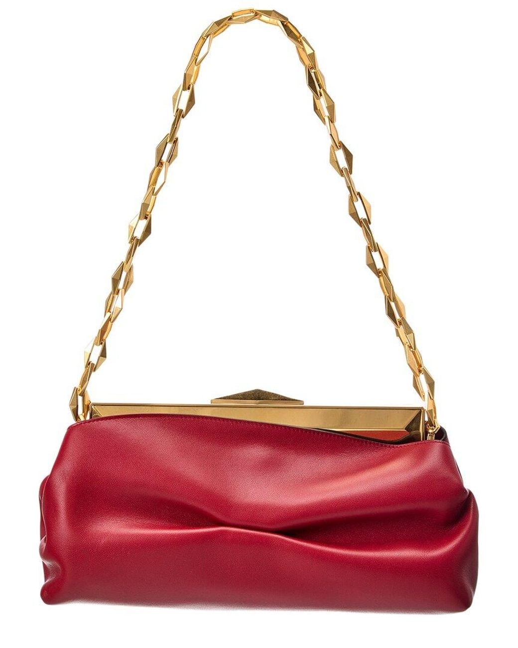 Jimmy Choo Red Diamond Leather Clutch