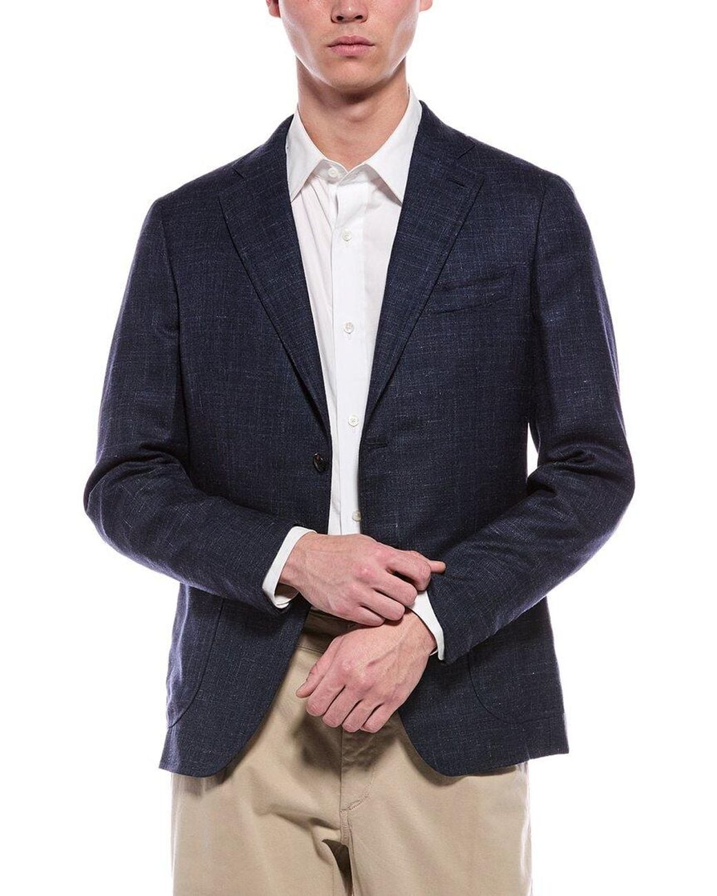 Isaia Blue Capri Sport Jacket for men
