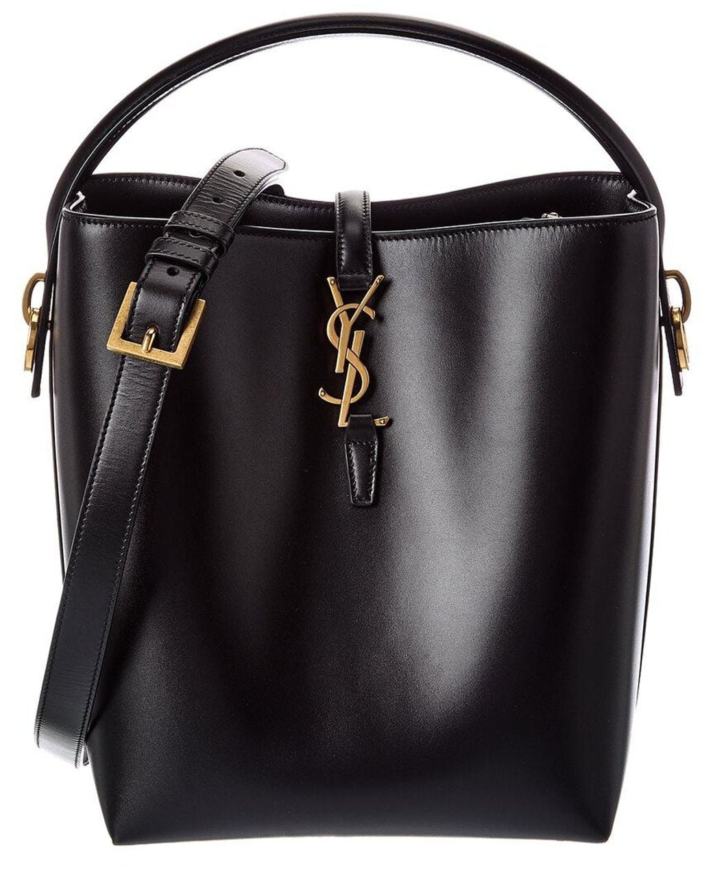 Saint Laurent Black Leather Bucket Bag