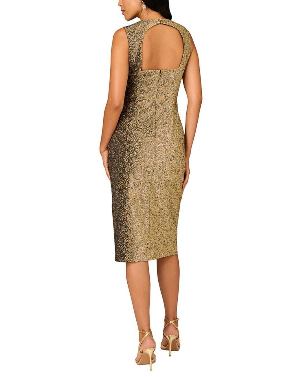 Aidan Mattox Green Satin Halter Asymmetrical Hem Dress