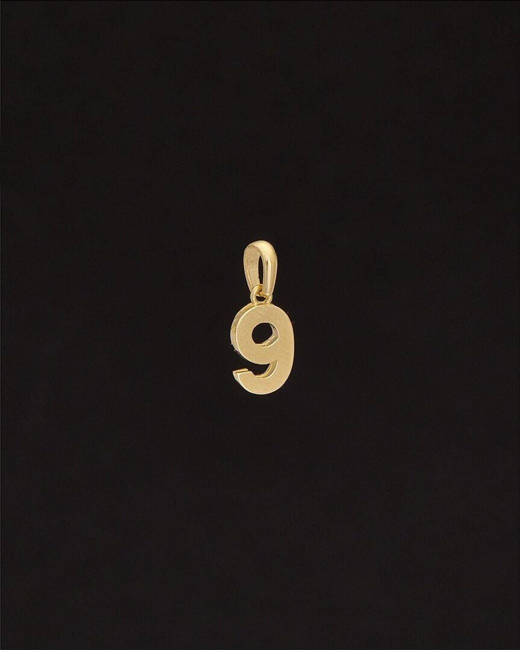 Italian Gold Black 14k Number Pendant