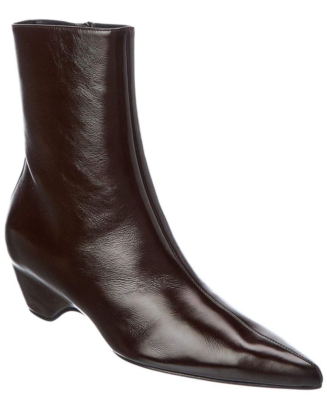 Khaite Brown Sybil Leather Bootie
