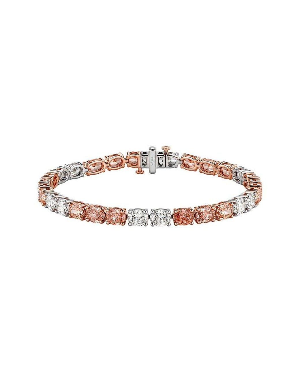 Lab Grown Diamonds White 14K 11.00 Ct. Tw. Lab-Grown Diamond Fashion Bracelet