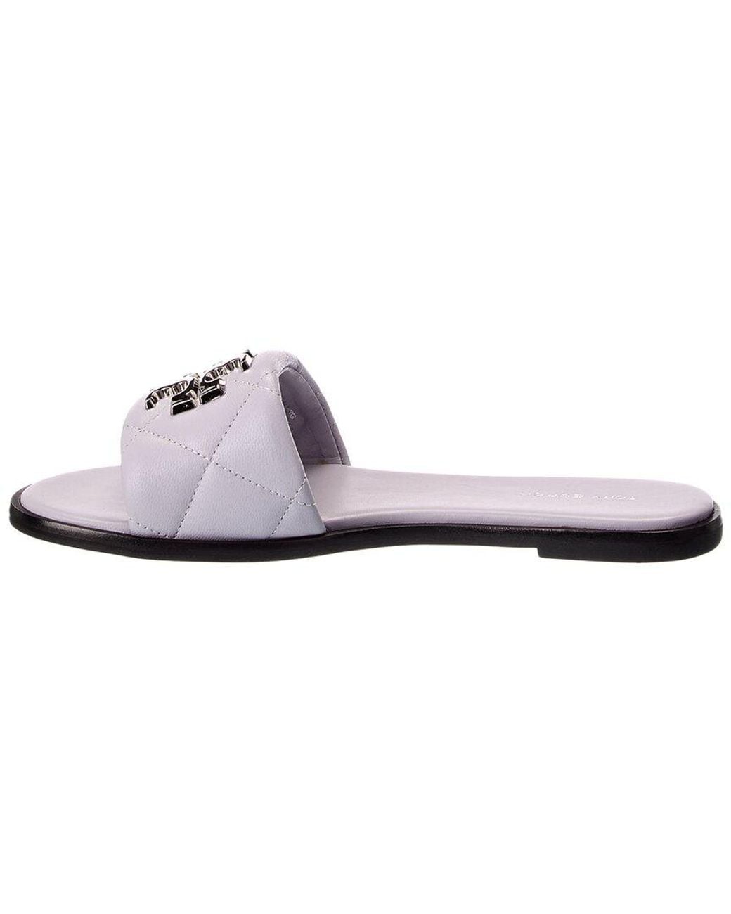 Tory Burch White Everly Leather Slide
