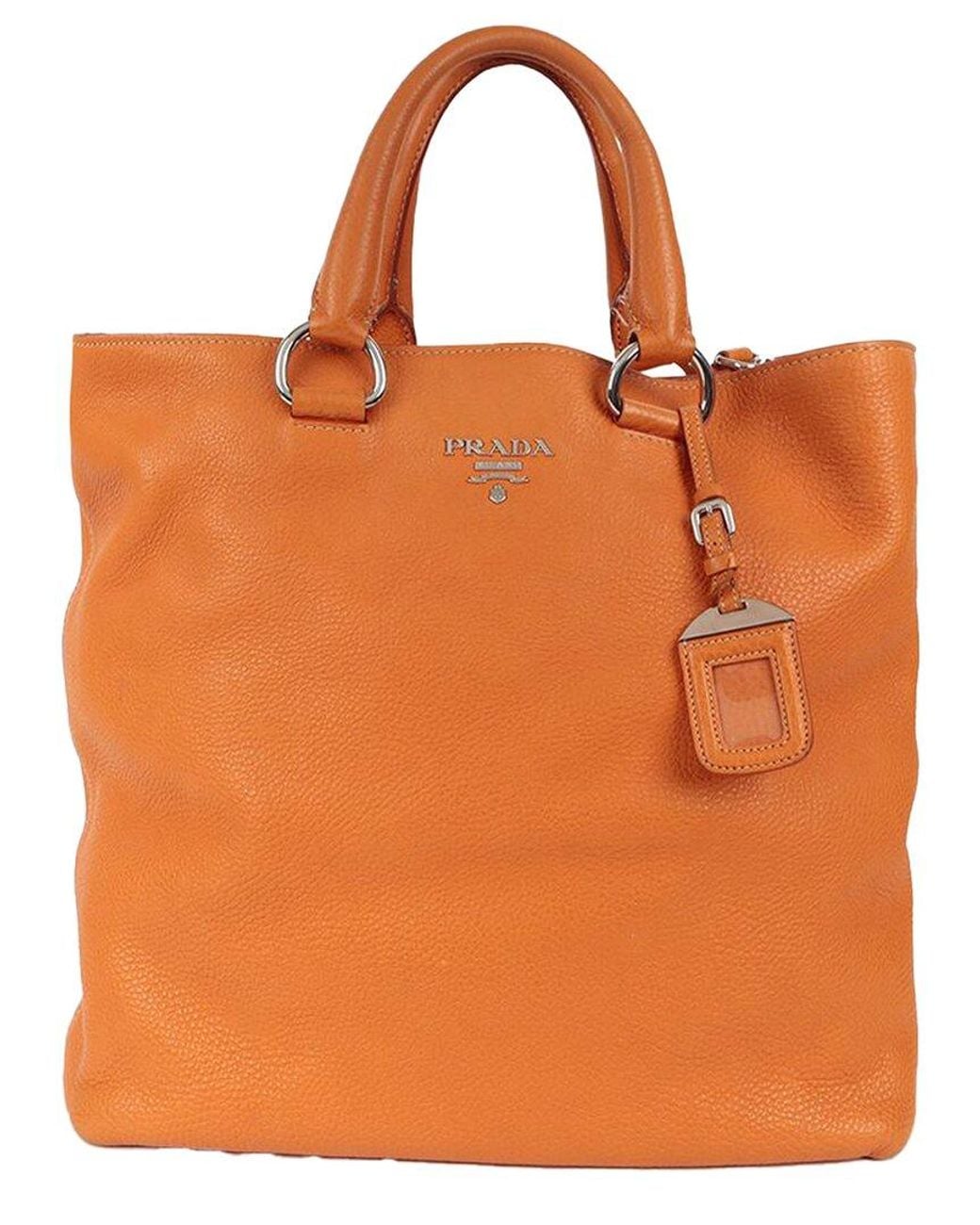 Prada Orange Leather Tote (Authentic Pre-Loved)