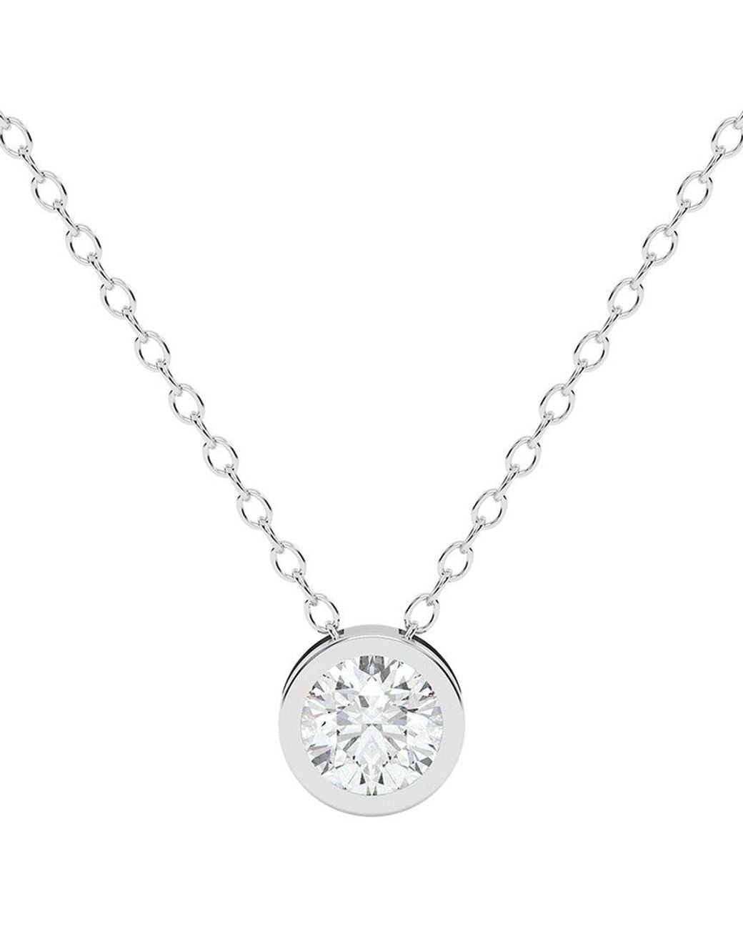 Diamond Select Cuts Metallic 14K 0.75 Ct. Tw. Diamond Pendant Necklace
