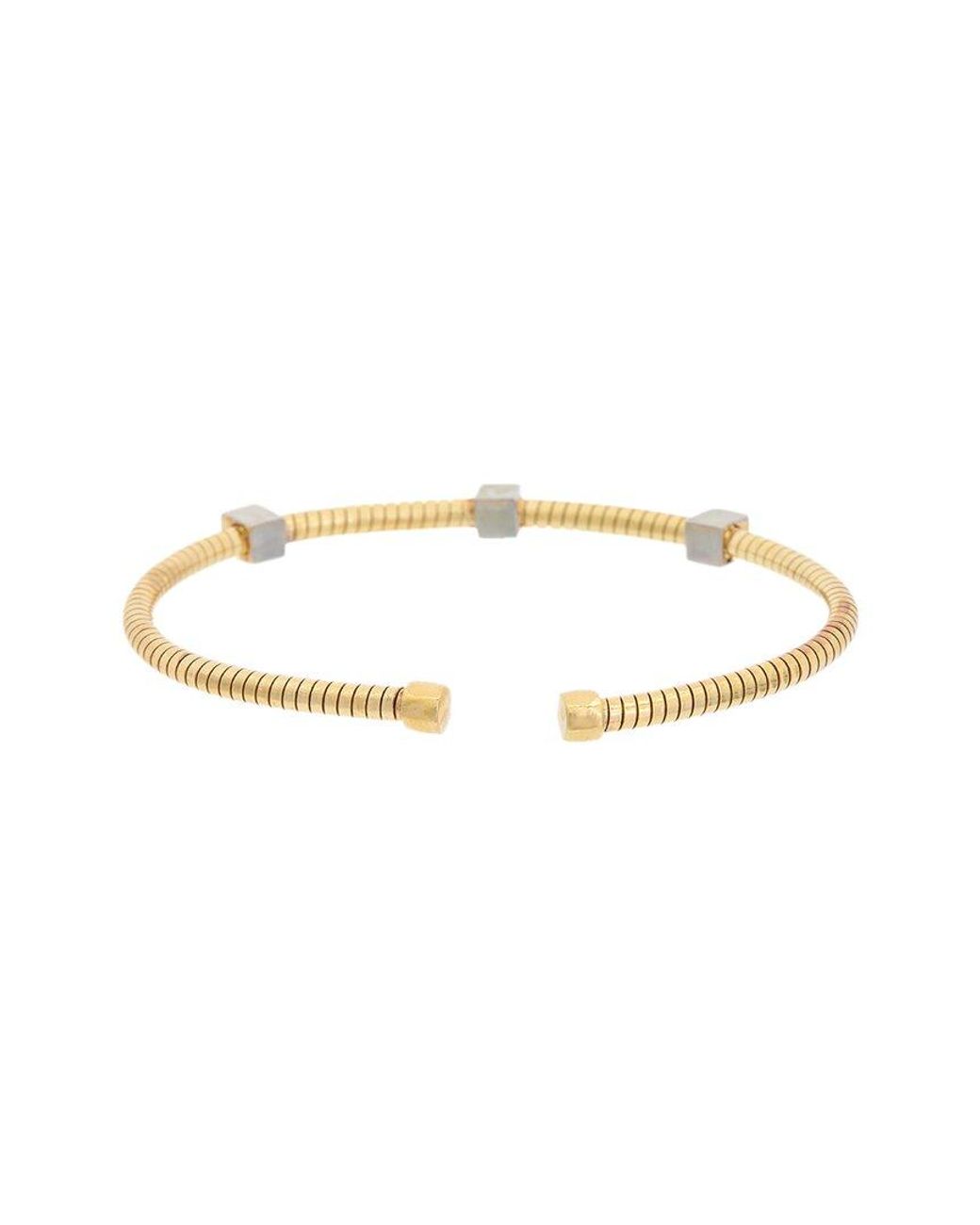 Meshmerise Metallic 18K Over 0.08 Ct. Tw. Diamond Bangle Bracelet