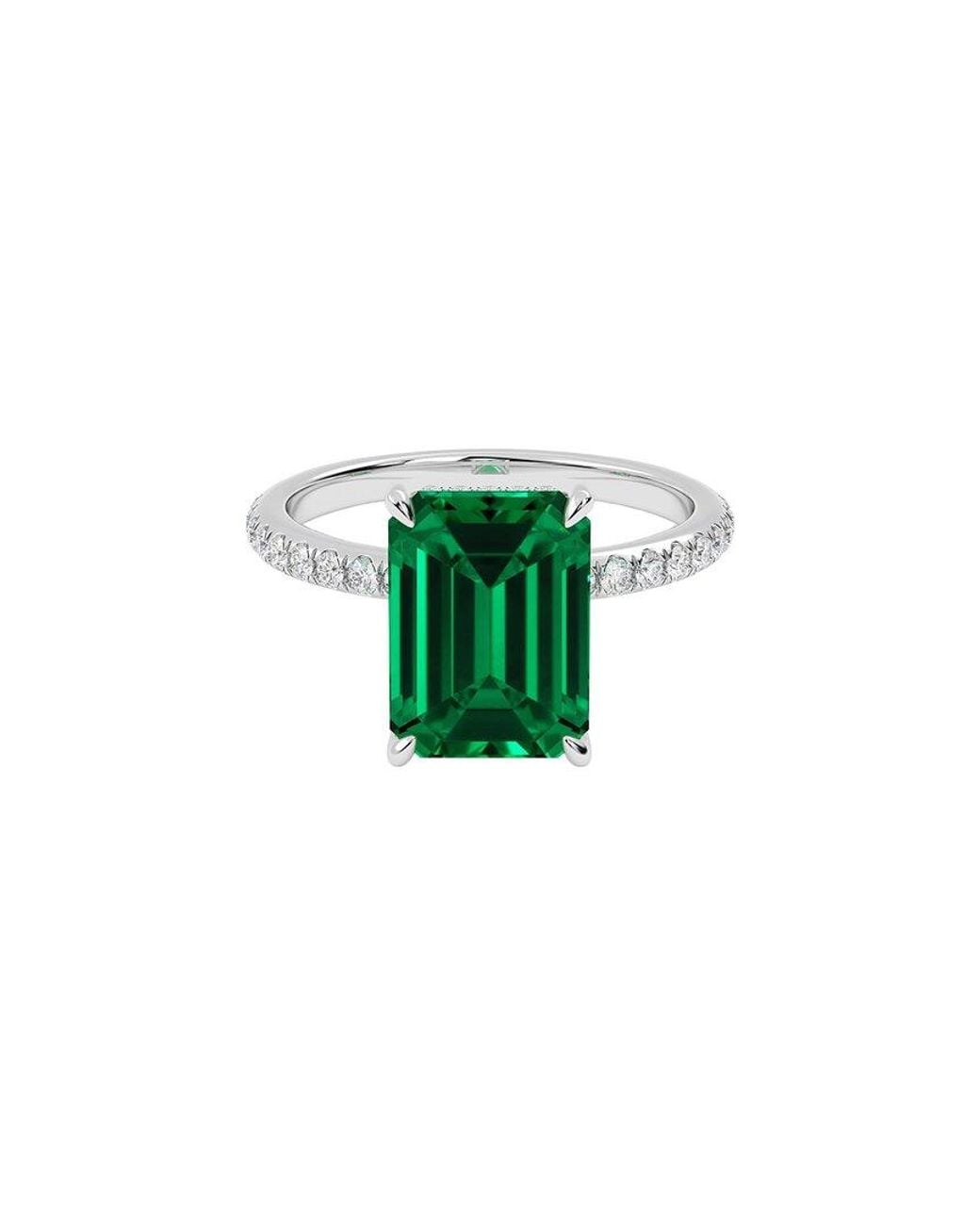 VOWE Green 14K 4.50 Ct. Tw. Lab-Grown Diamond & Lab-Grown Emerald Ring