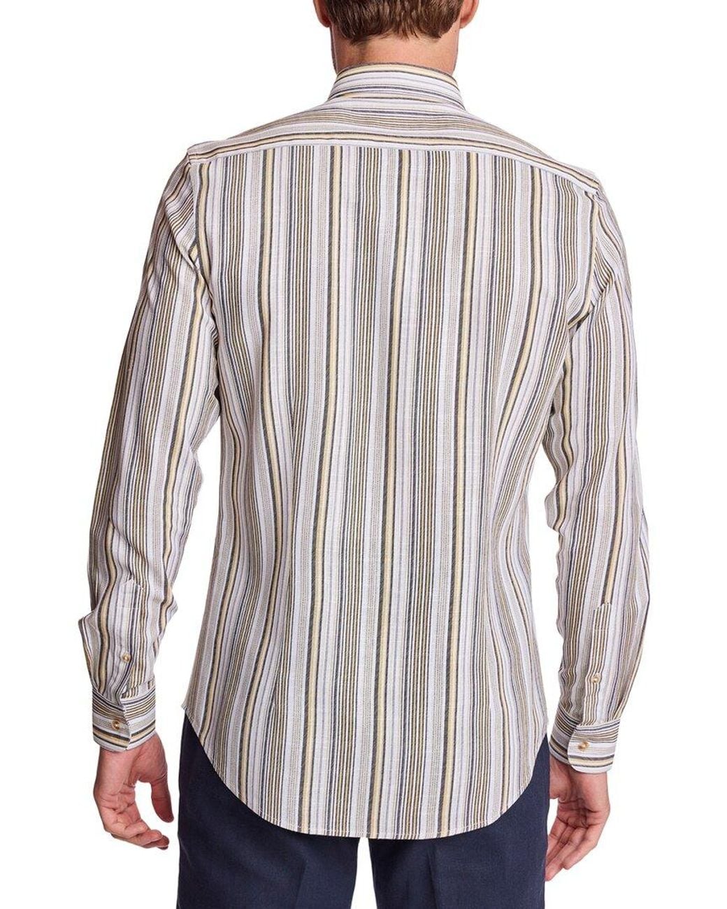 Paisley & Gray Blue Brian Linen-Blend Shirt for men