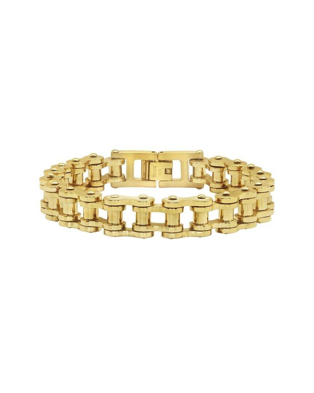 Sterling Forever Metallic 14K Cz Bolt Chain Watch Band Bracelet
