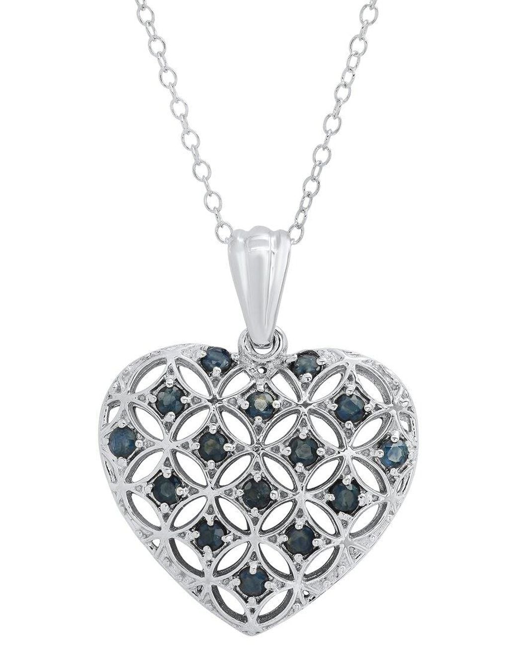 MaxColor White Sapphire Pendant Necklace