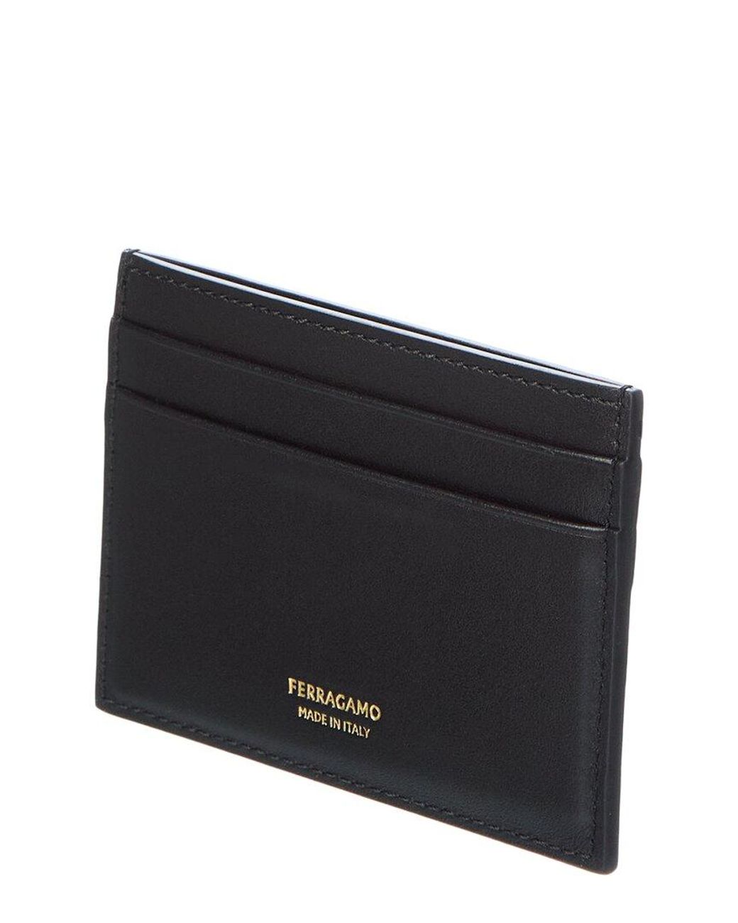 Ferragamo Black Bow Leather Card Case