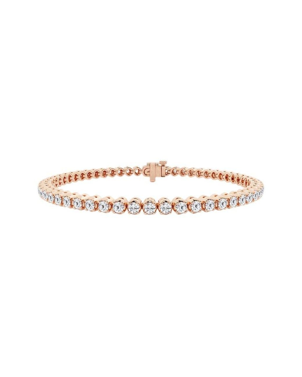 Lab Grown Diamonds White 14K Rose 3.00 Ct. Tw. Lab Grown Diamond Bracelet