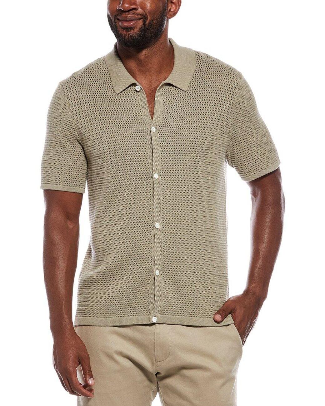 Madewell Natural Open Stitch Button Up Polo Sweater for men