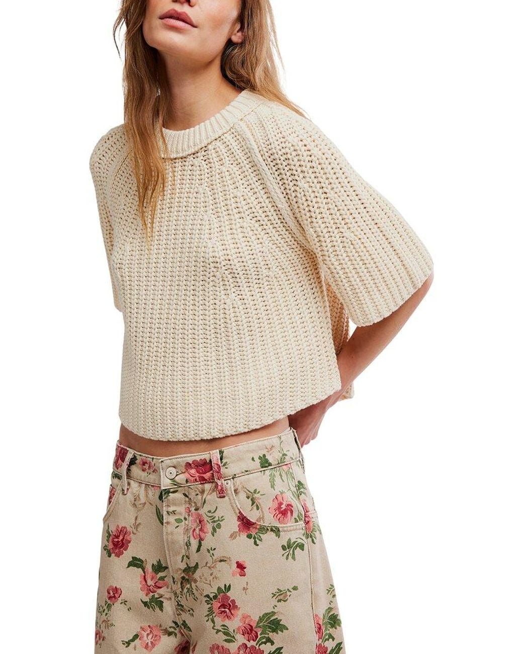 Free People Natural Amy Sweater Top