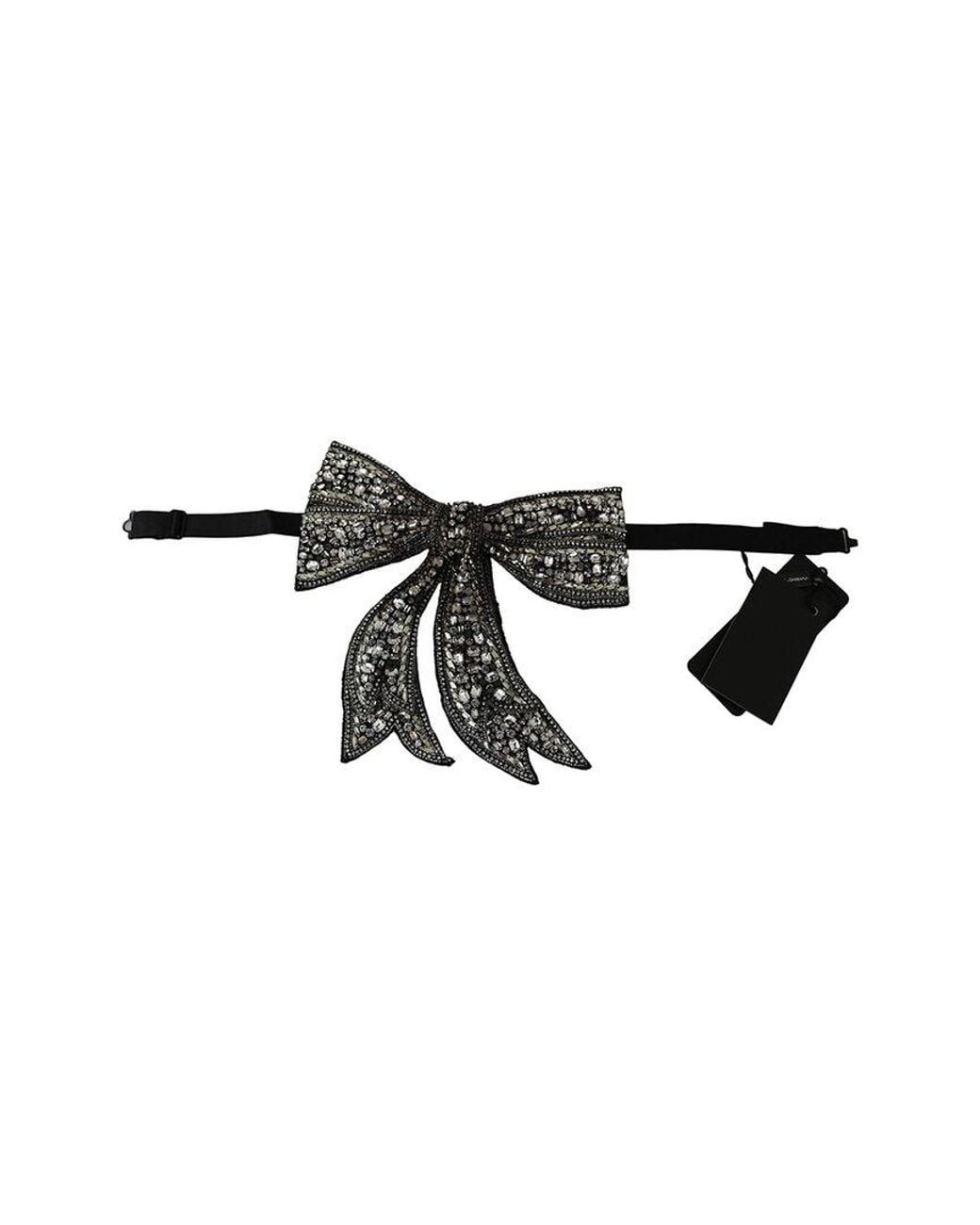 Dolce & Gabbana Black Initial Bow Tie