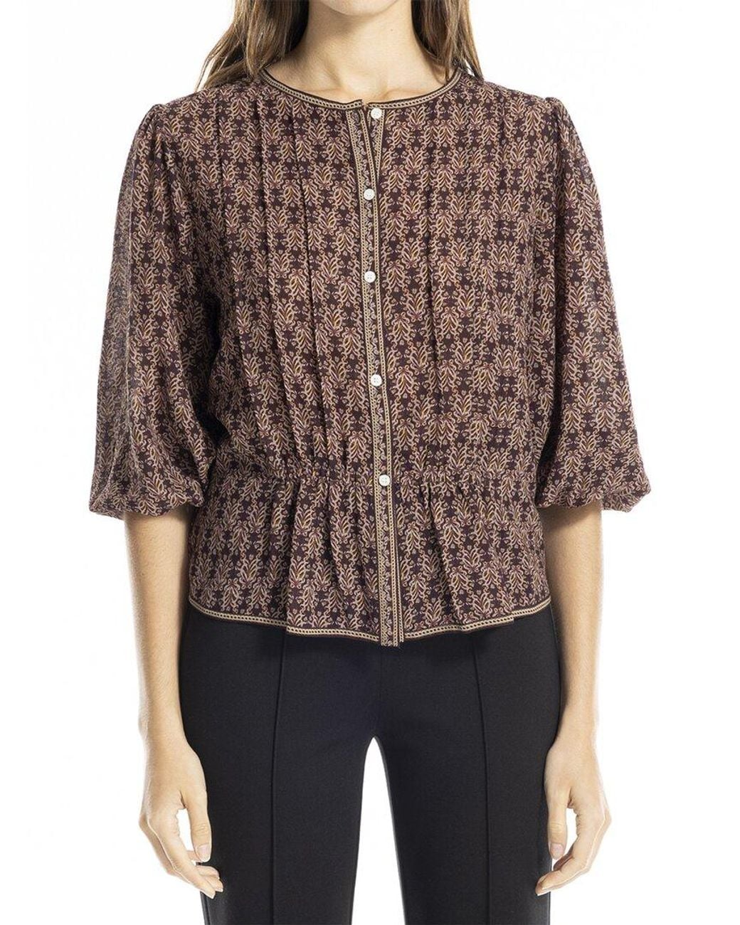 Max Studio Black Peplum Top
