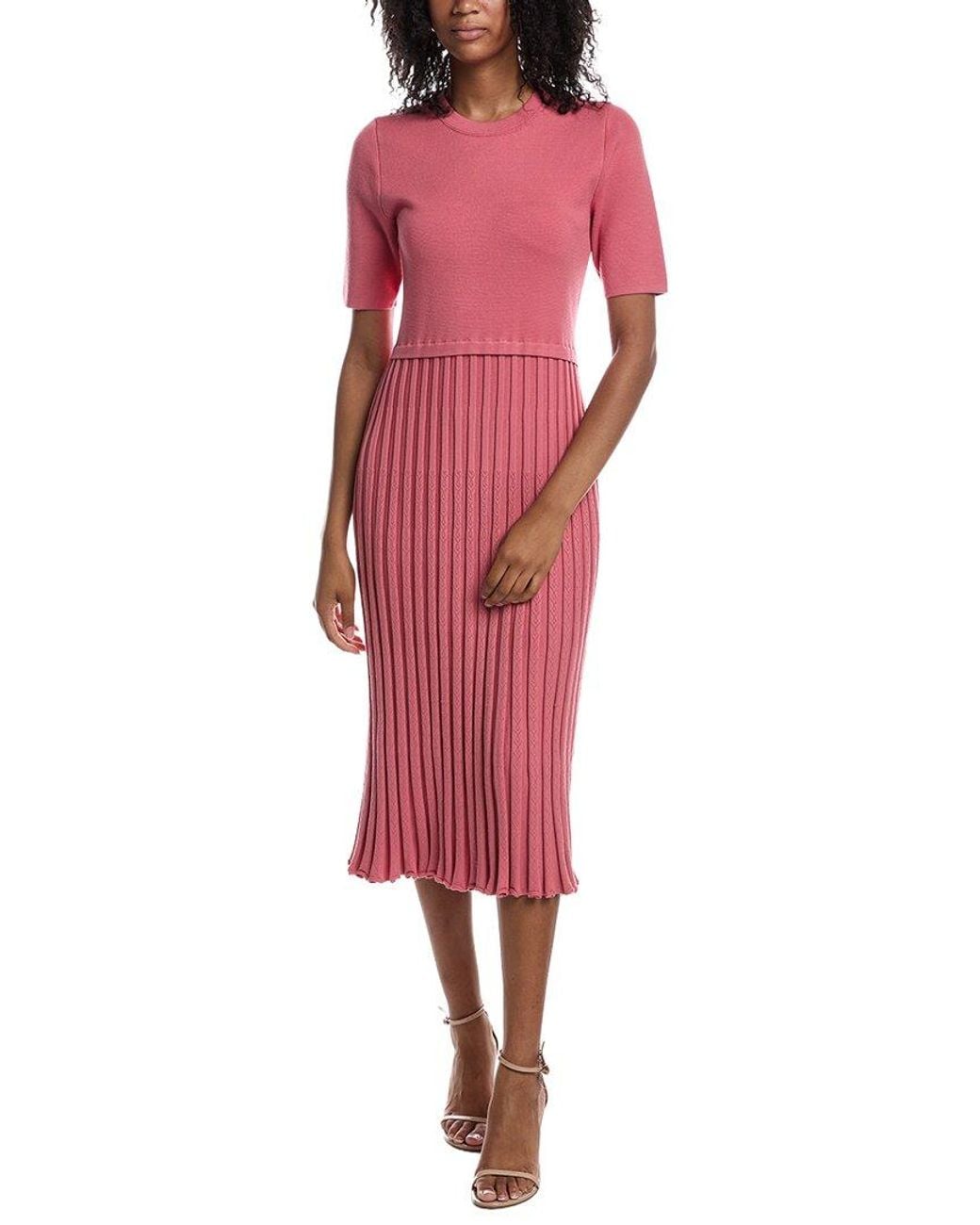 Tahari Red The Vesper Sweater Dress