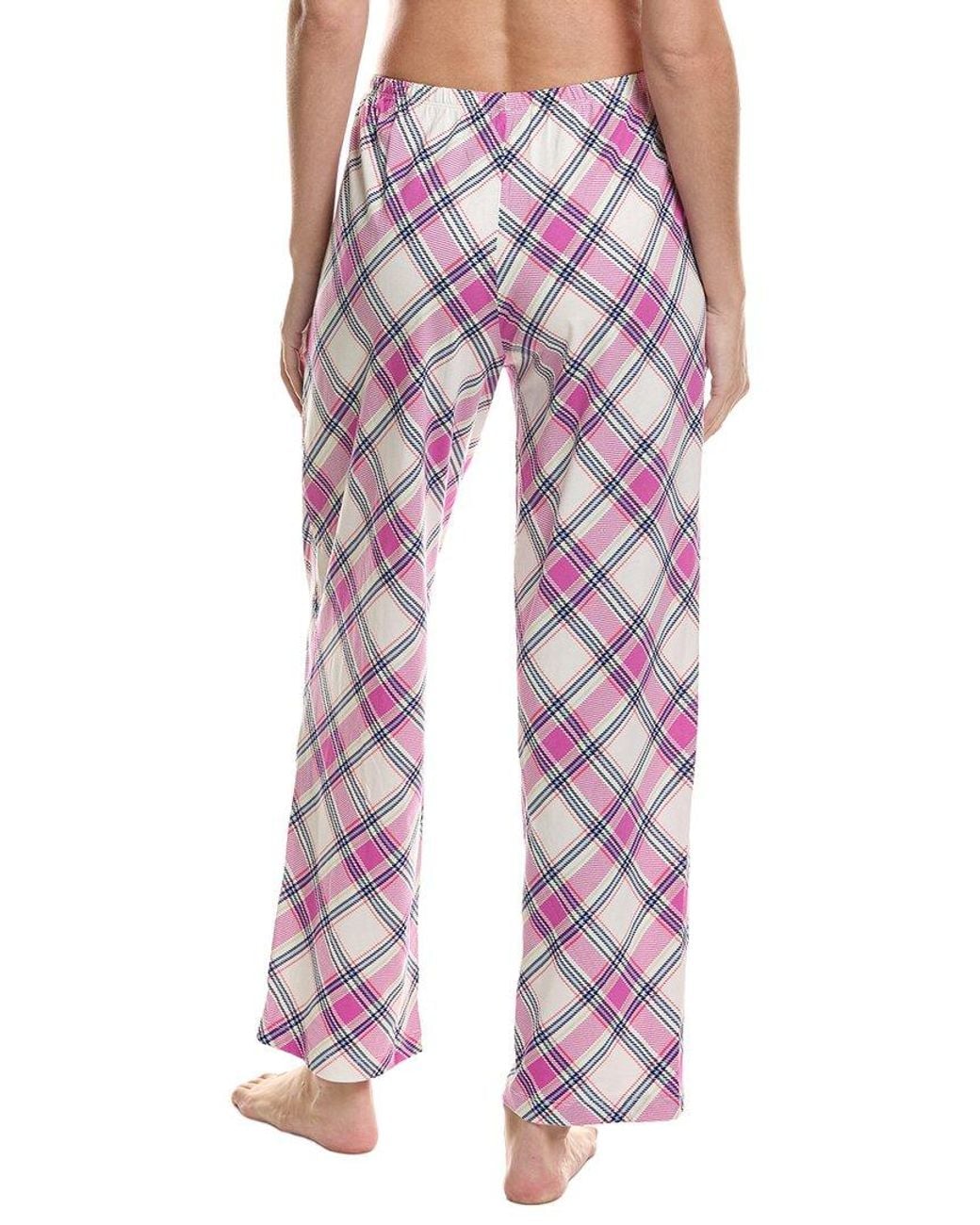Hue Pink Woodlands Plaid Long Pajama Pant
