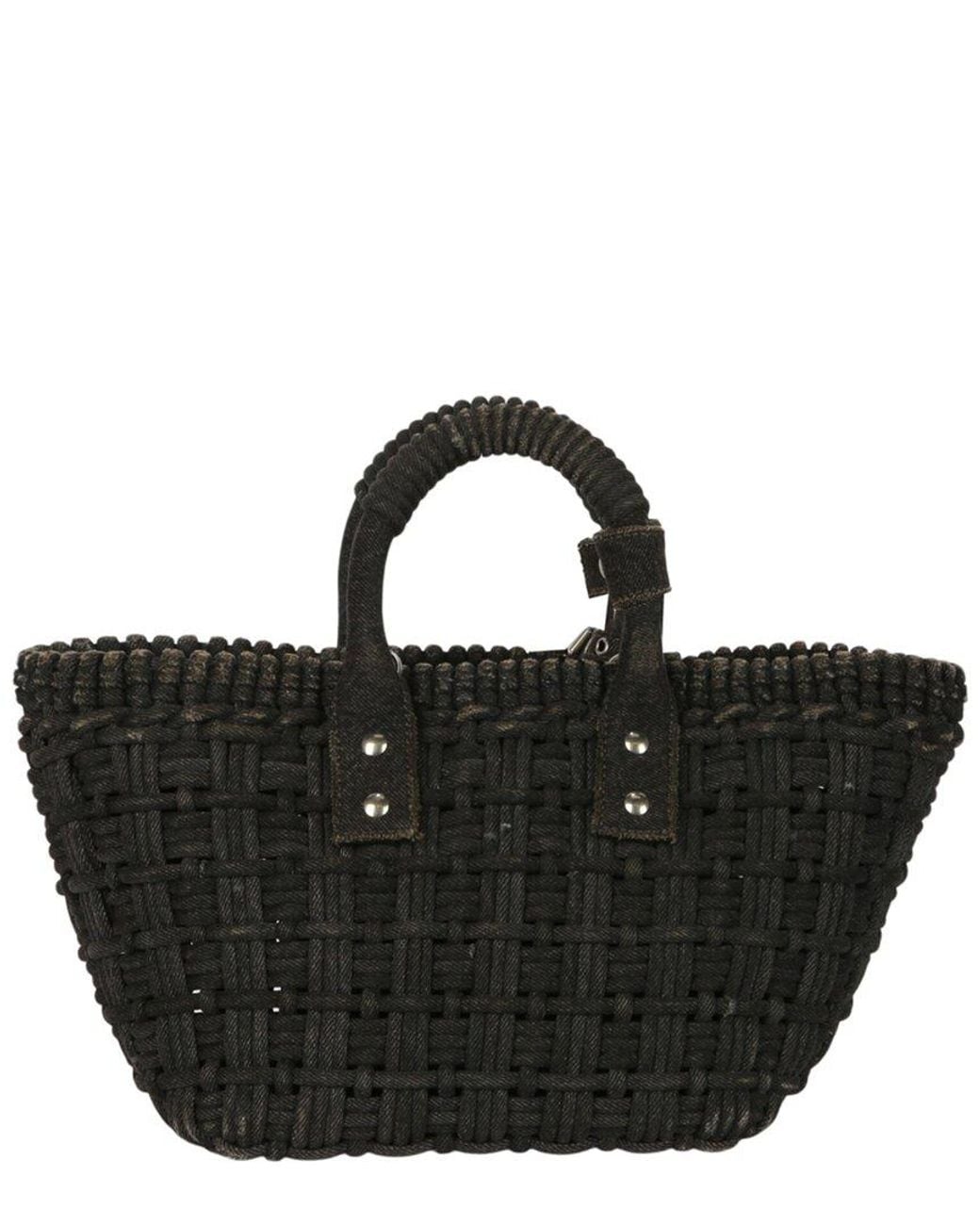 Balenciaga Black Bistro Xs Basket Top Handle Bag
