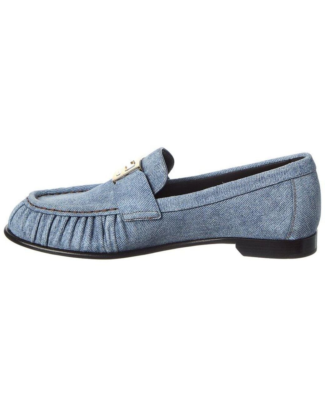 Fendi Blue Baguette Denim Loafer