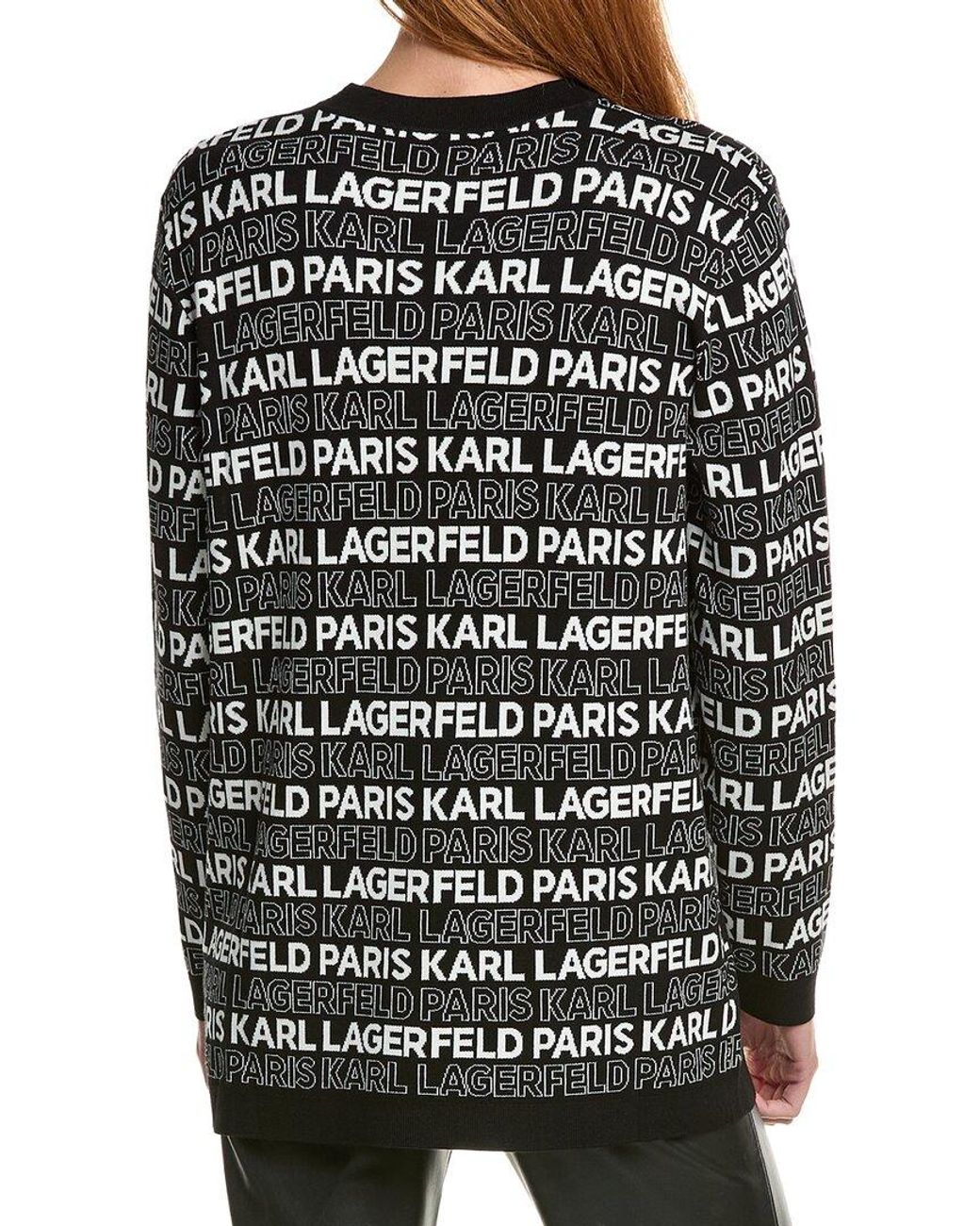 Karl Lagerfeld Black Linear Klp Cardigan