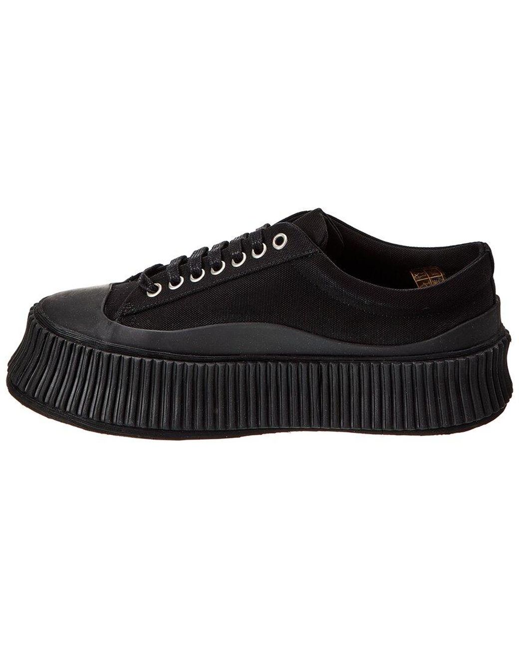 Jil Sander Black Logo Canvas Sneaker