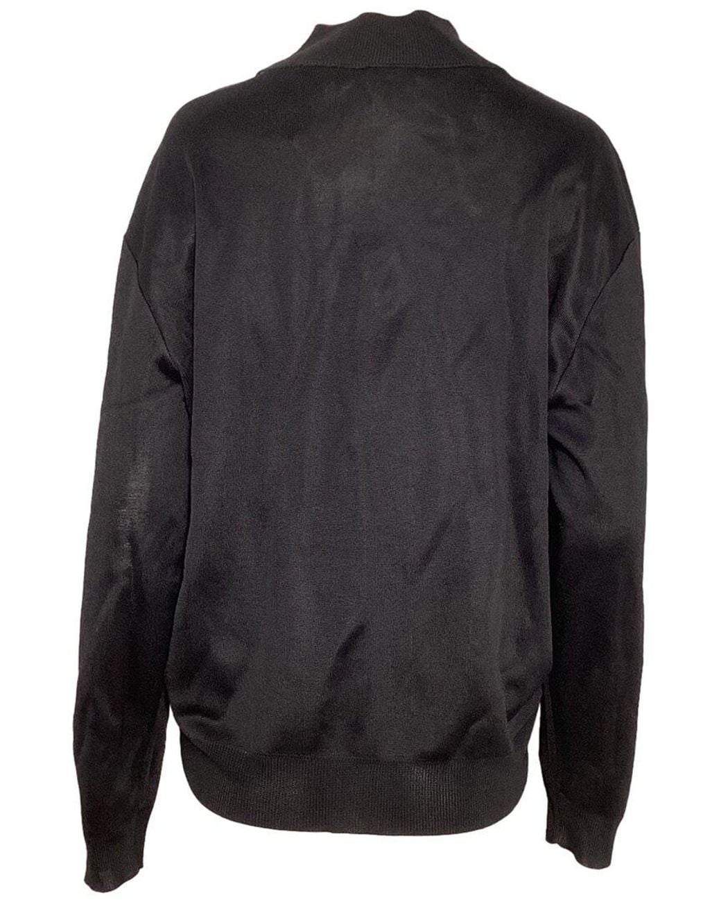 Alaïa Gray Alaïa Embroidered Logo Mock Neck Sweater, Size Fr 40 (authentic Pre-loved)