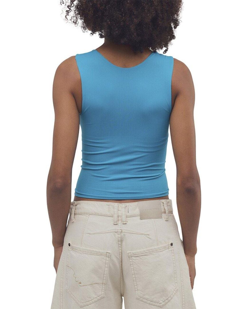 Free People Blue Clean Lines Muscle Cami
