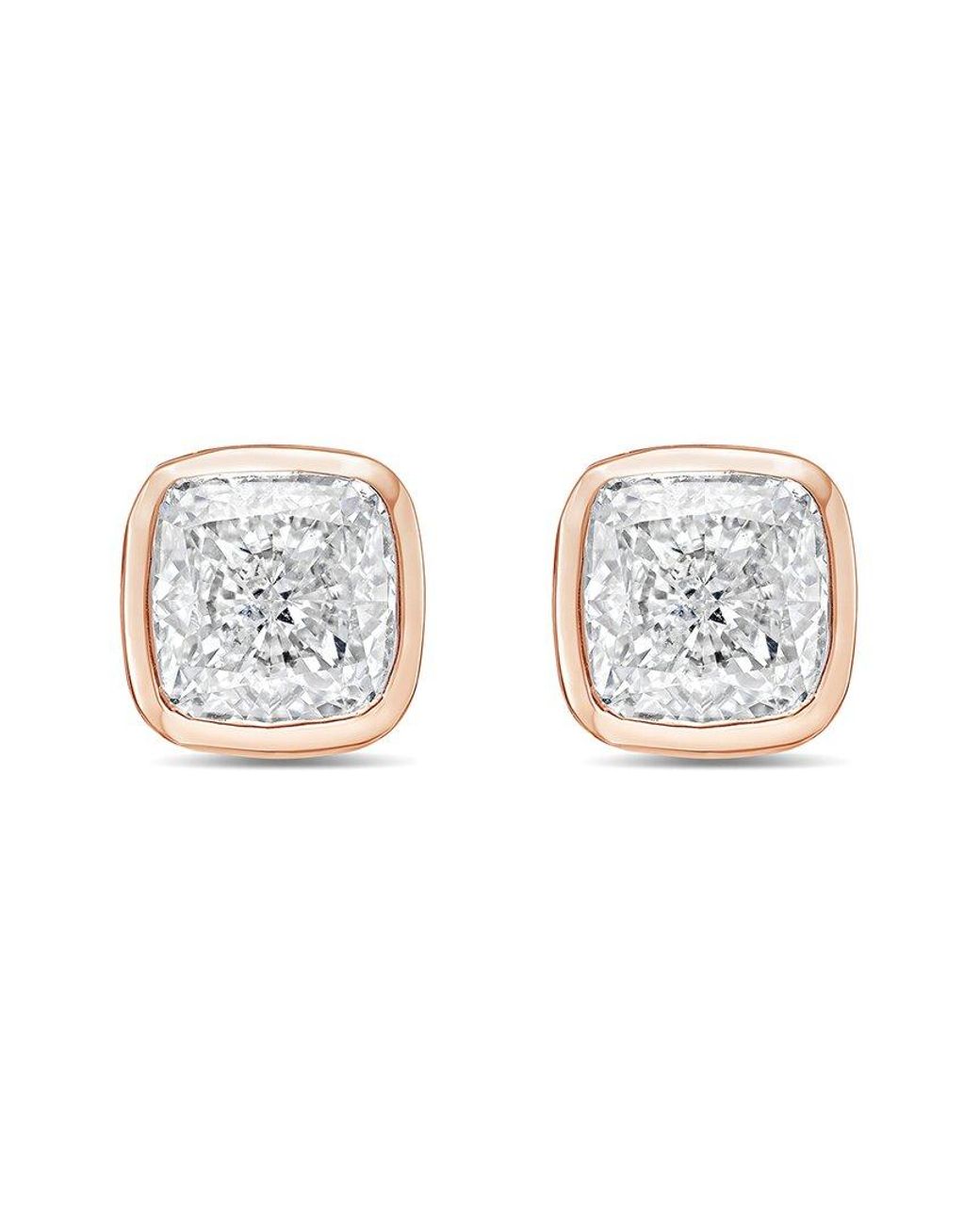 Diana M White Diana M. 14K Rose 2.00 Ct. Tw. Lab-Grown Diamond Stud Earrings