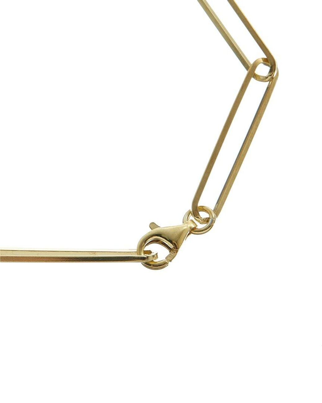 Meshmerise Metallic 18k Over Silver 0.20 Ct. Tw. Diamond Paperclip Link Bracelet