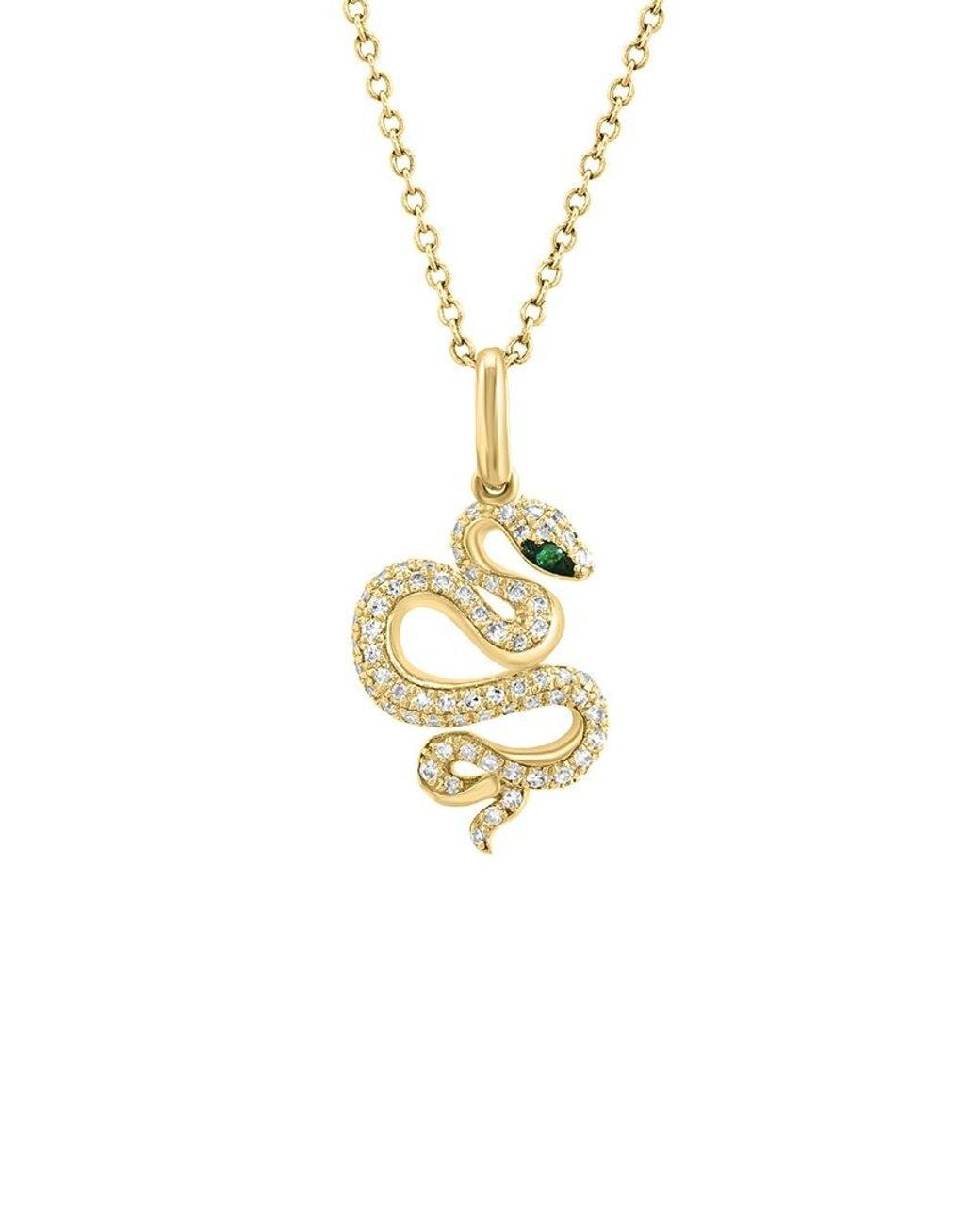 Effy Fine Jewelry Metallic 14K 0.24 Ct. Tw. Diamond & Tsavorite Necklace