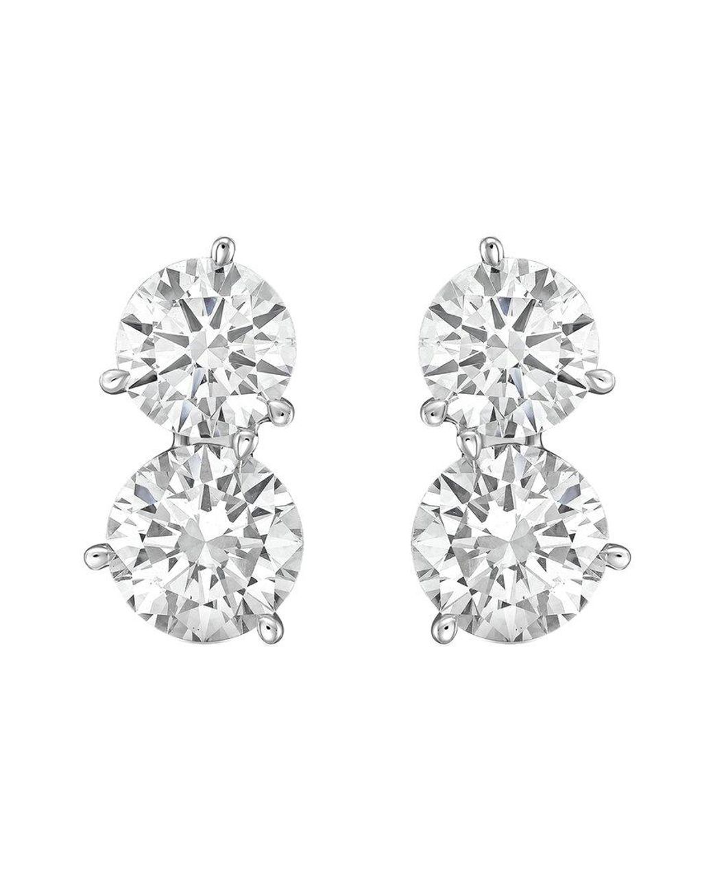 Diana M Metallic Diana M. 14K 3.00 Ct. Tw. Lab-Grown Diamond Two-Stone Earrings